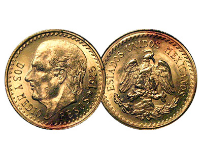 χρυσό νόμισμα Δυόμισι Πέσος Μεξικό