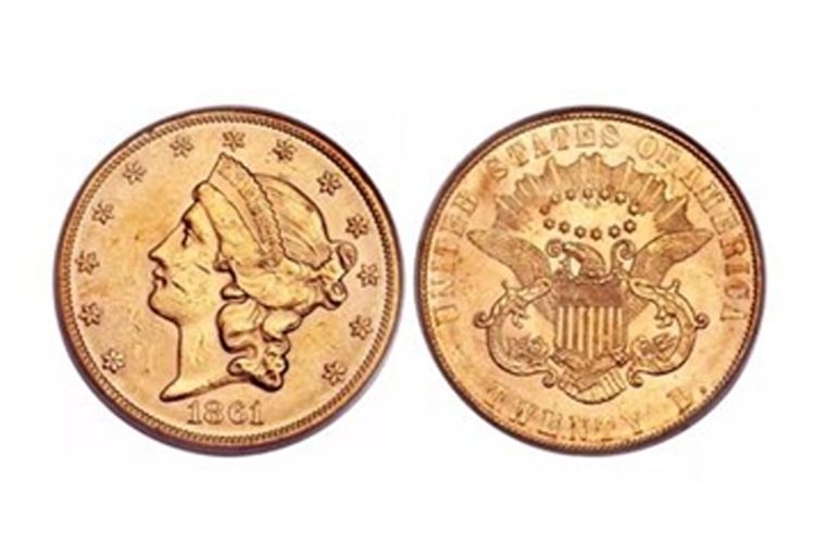 χρυσά νομίσματα διπλού αετού 1861